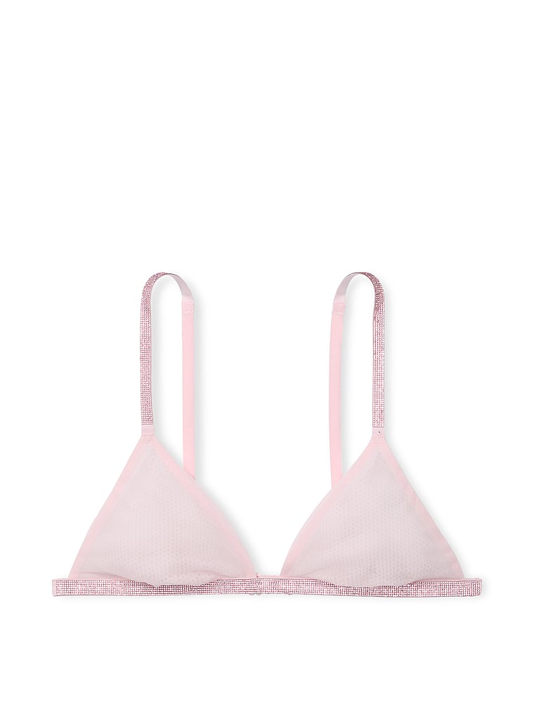 Bralette A Triangolo Trasparente Con Strass, Angel Pink, large