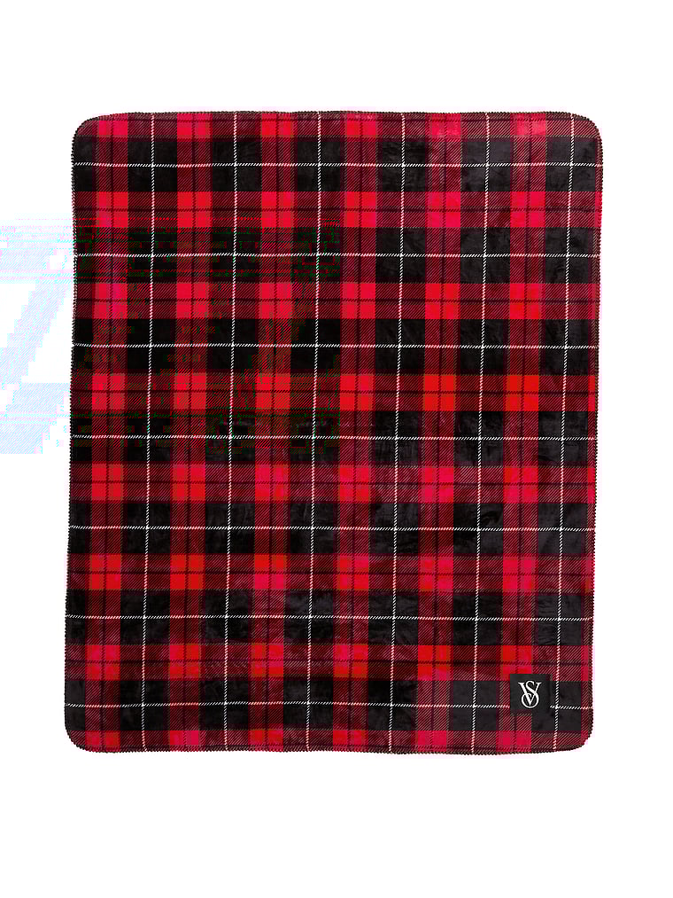 Coperta In Tessuto Morbido, Black Large Plaid, large