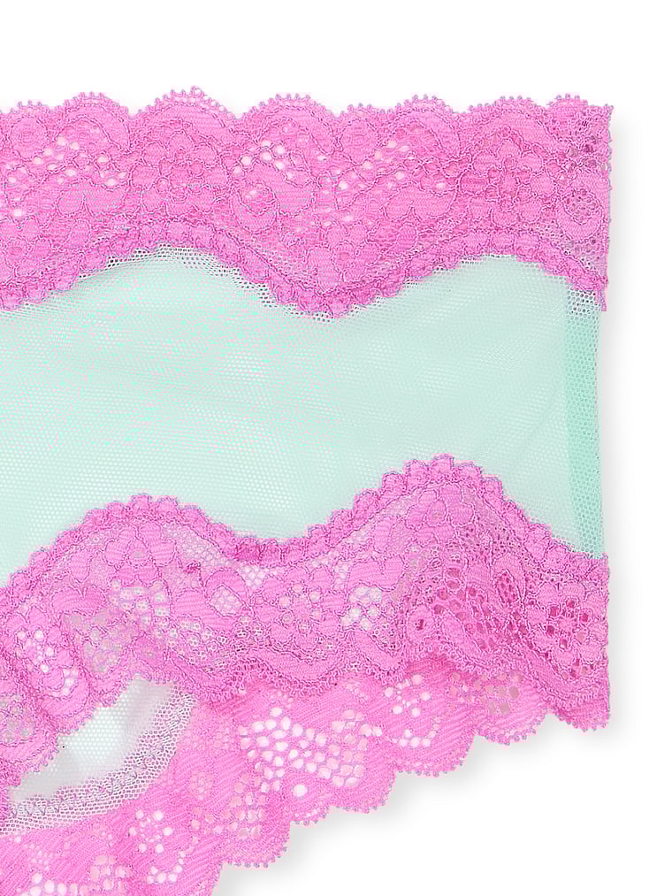 Slip Sgambato In Mesh Tease Con Finiture In Pizzo, Waterfall & New Peony, large