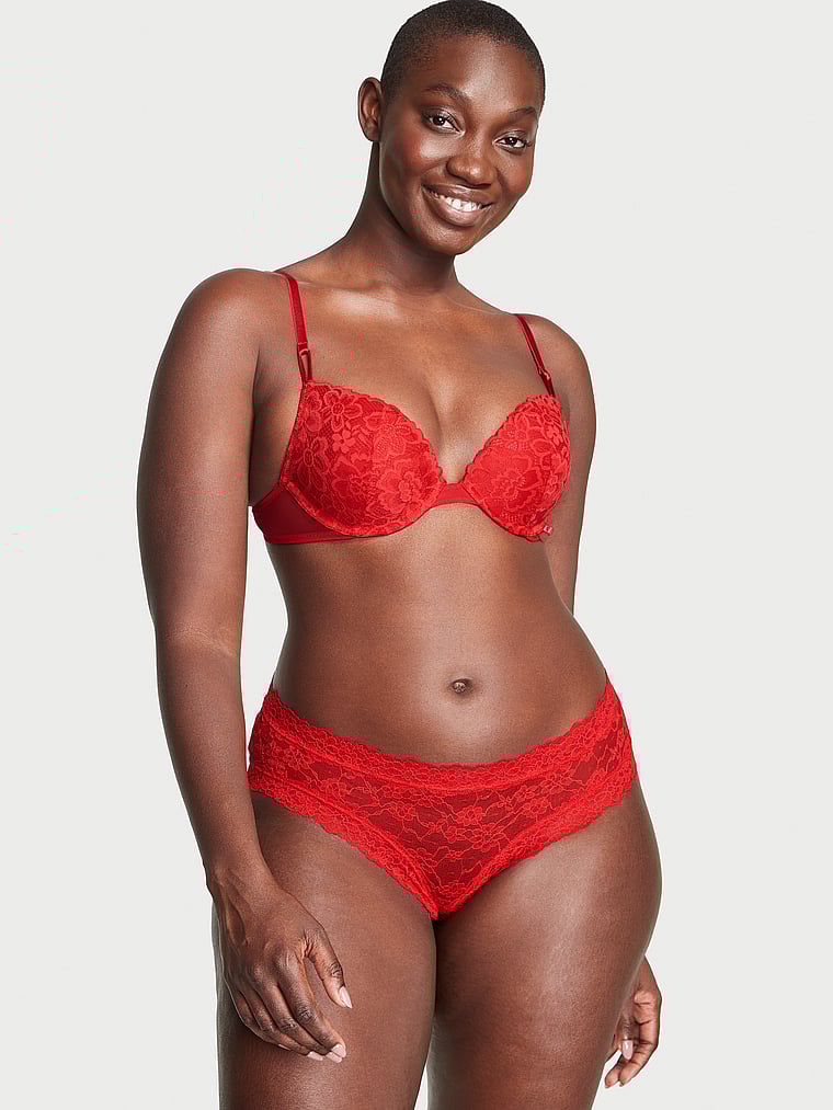 Slip Sgambato In Pizzo, Lipstick Red, large