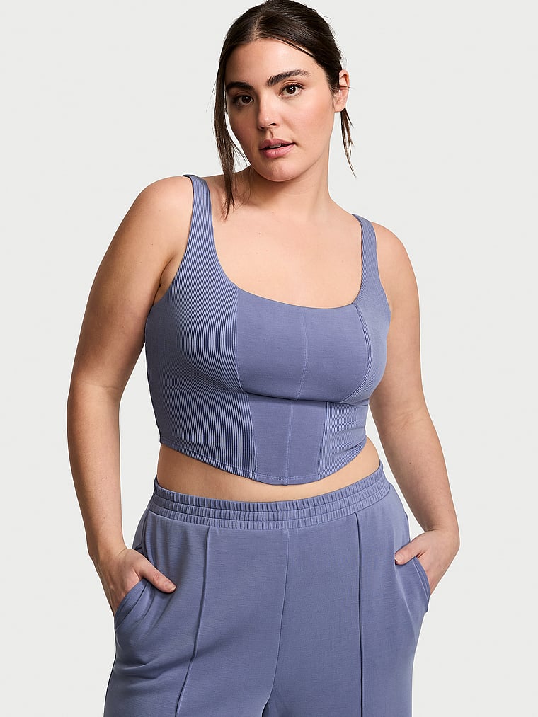 Tank Top Stile Corsetto Sandwashed, Velvet Morning Blue, large