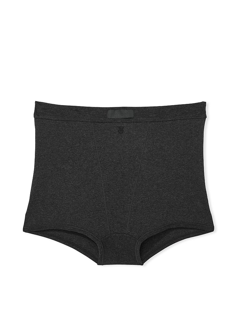 Slip Coprente In Cotone Con Logo Applicato, Charcoal Grey, large
