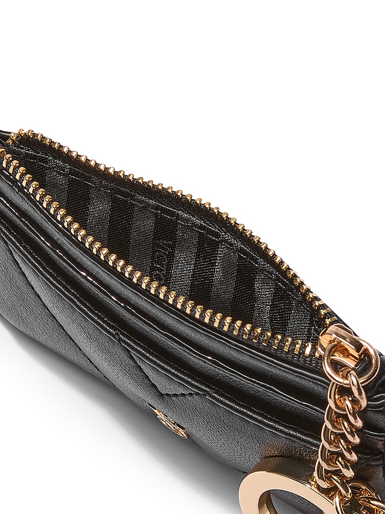 Portachiavi Con Porta Carte, Black, large