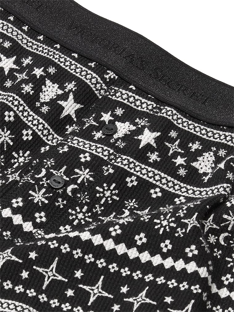 Pigiama Termico Lungo, BLACK  FAIR ISLE, large