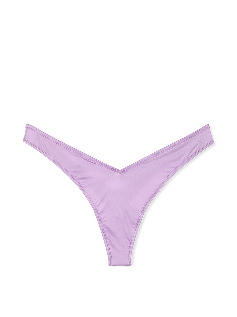 Tanga Sgambato Liscio Con Laccetti Sul Lato Posteriore, Charmed Violet, large