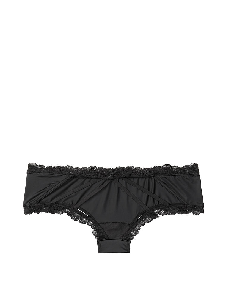 Slip Sgambato In Microfibra Con Laccetti Sul Retro Scoperto, Black, large