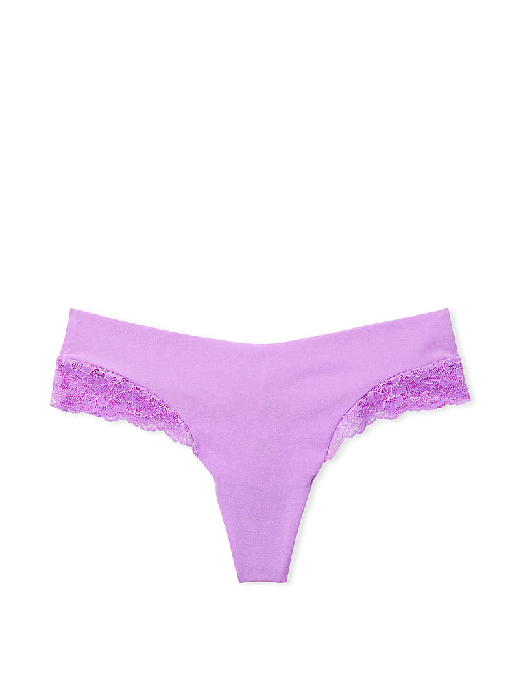 Tanga Invisibile Con Finiture In Pizzo, Purple Paradise, large