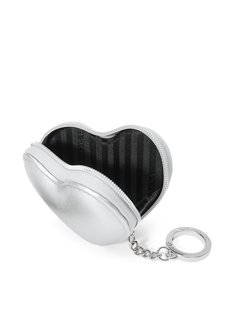 Portachiavi Con Portamonete A Forma Di Cuore, Silver, large