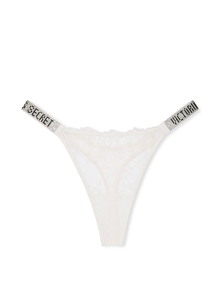 Slip In Pizzo Ornato Da Rose Con Fianchetti Di Strass, COCONUT WHITE, large