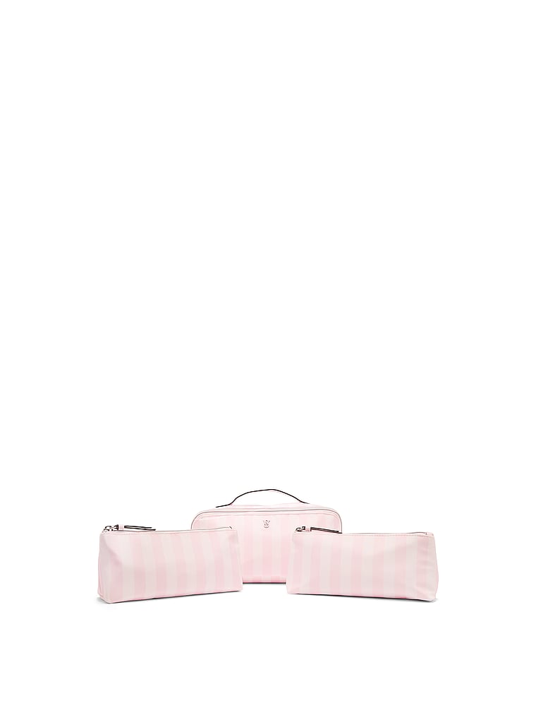 3-piece Makeup Bag, Heritage Stripe, large