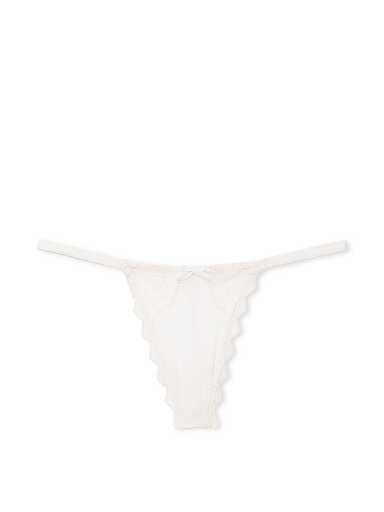 Tanga Con Finiture In Pizzo, COCONUT WHITE72Y 34Y5, large