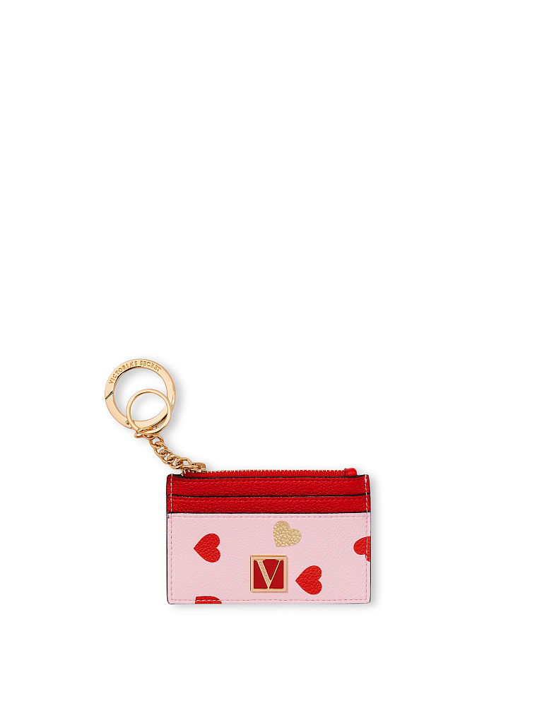 Porta Carte-portachiavi Victoria, Lipstick Red Mini Heart, large