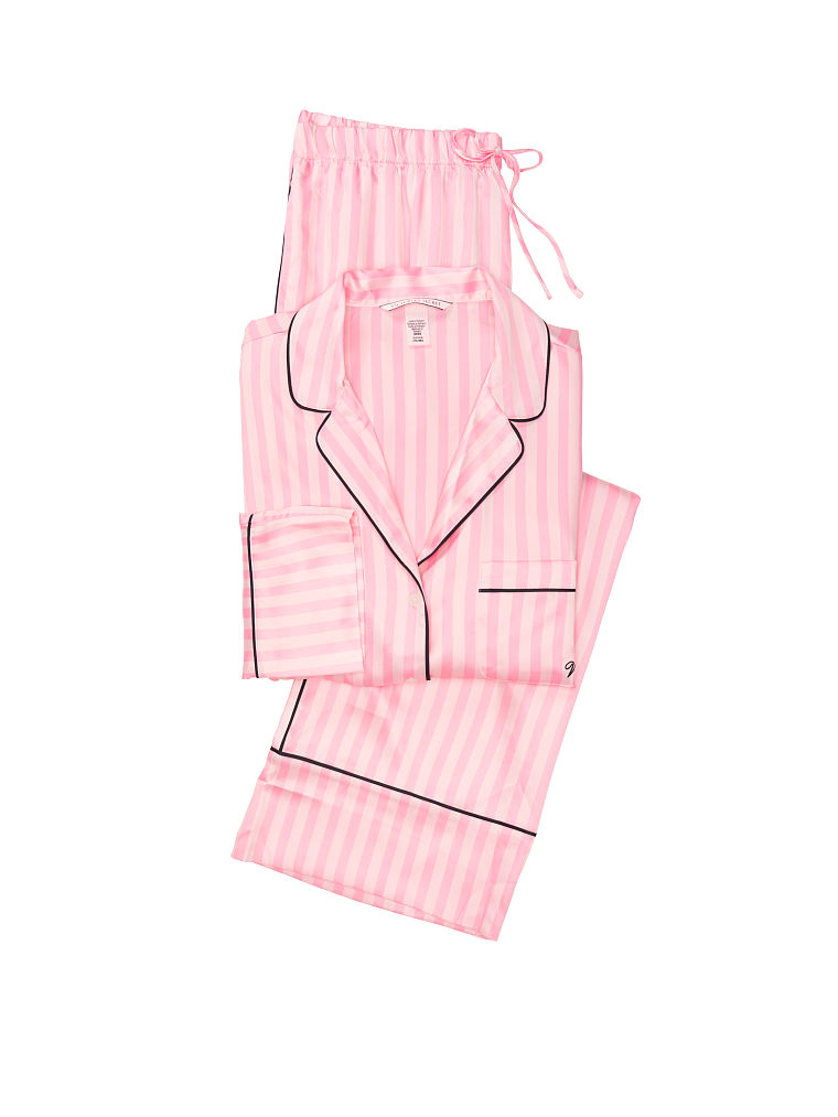 Pigiama Lungo In Raso, Angel Pink Stripe, large