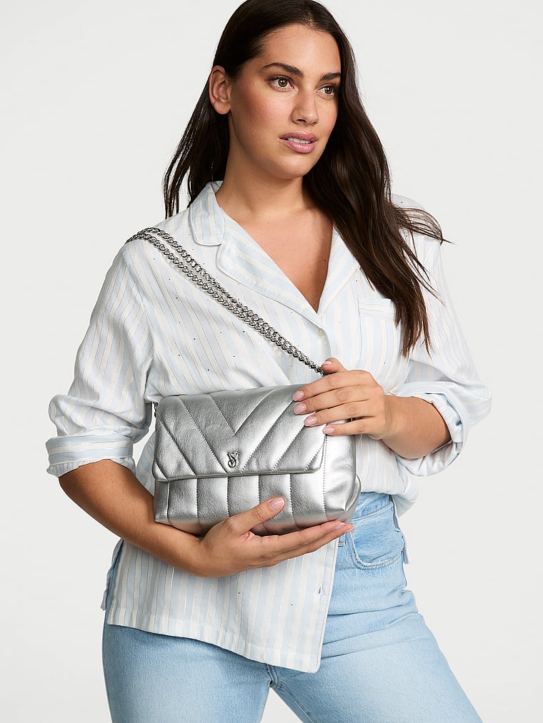 Borsa A Tracolla Media, Silver, large