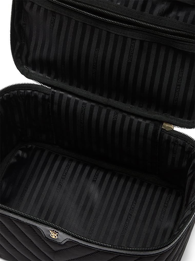 Express Train Case, Black V-Quilt, large