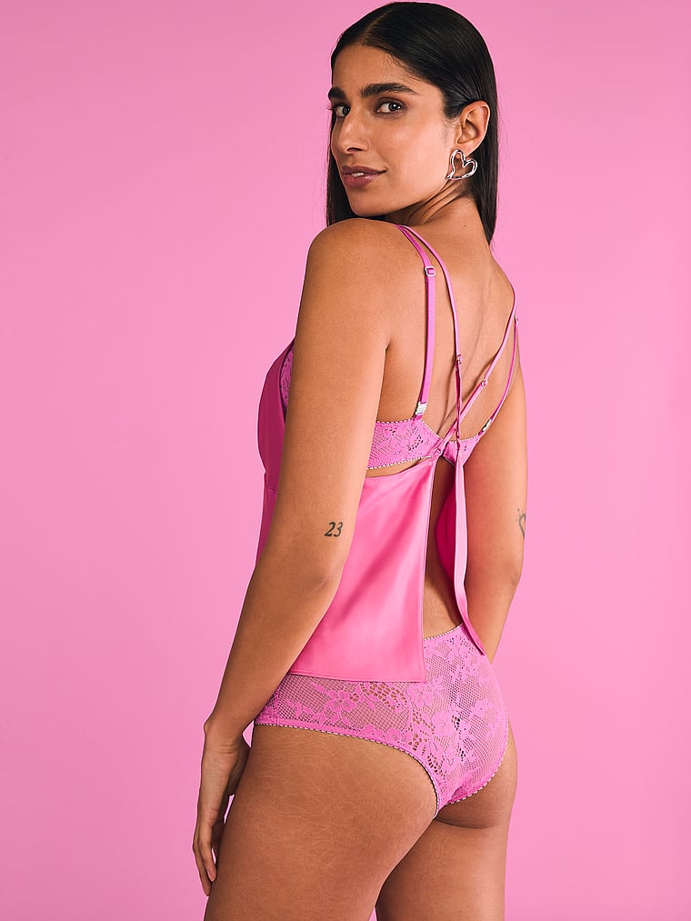 Slip Sgambato In Pizzo Tease, New Peony & Waterfall, large