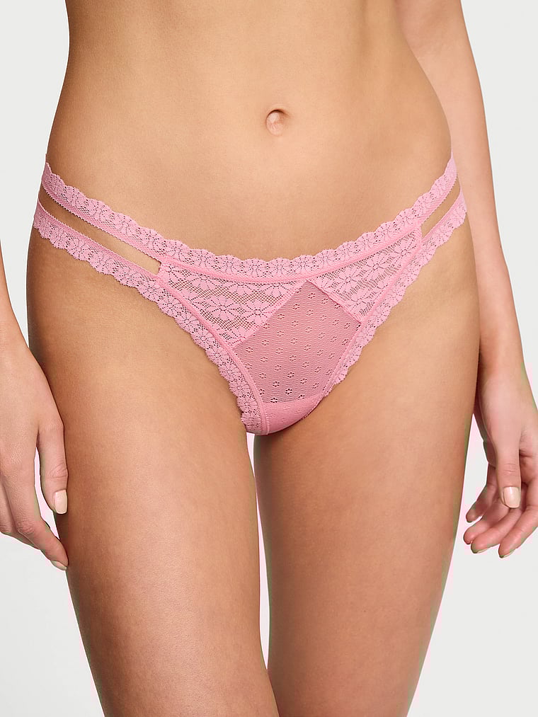 Tanga In Pizzo Con Margherite, Pink Hope, large