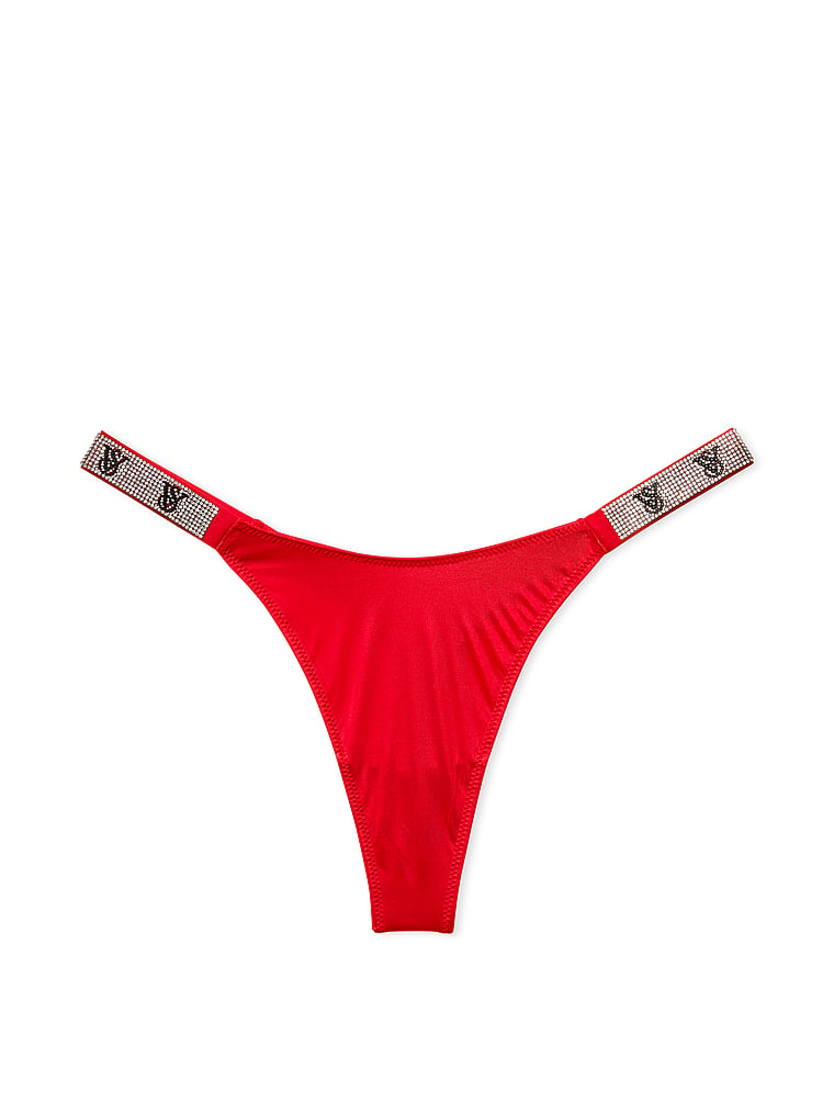 Tanga Con Fianchetti Di Strass, Lipstick Red, large