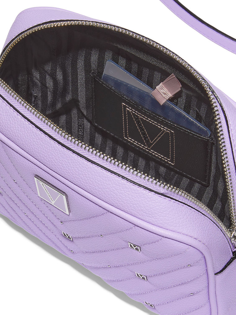 Borsa A Tracolla Con Cerniera Victoria, Lilac Stud, large