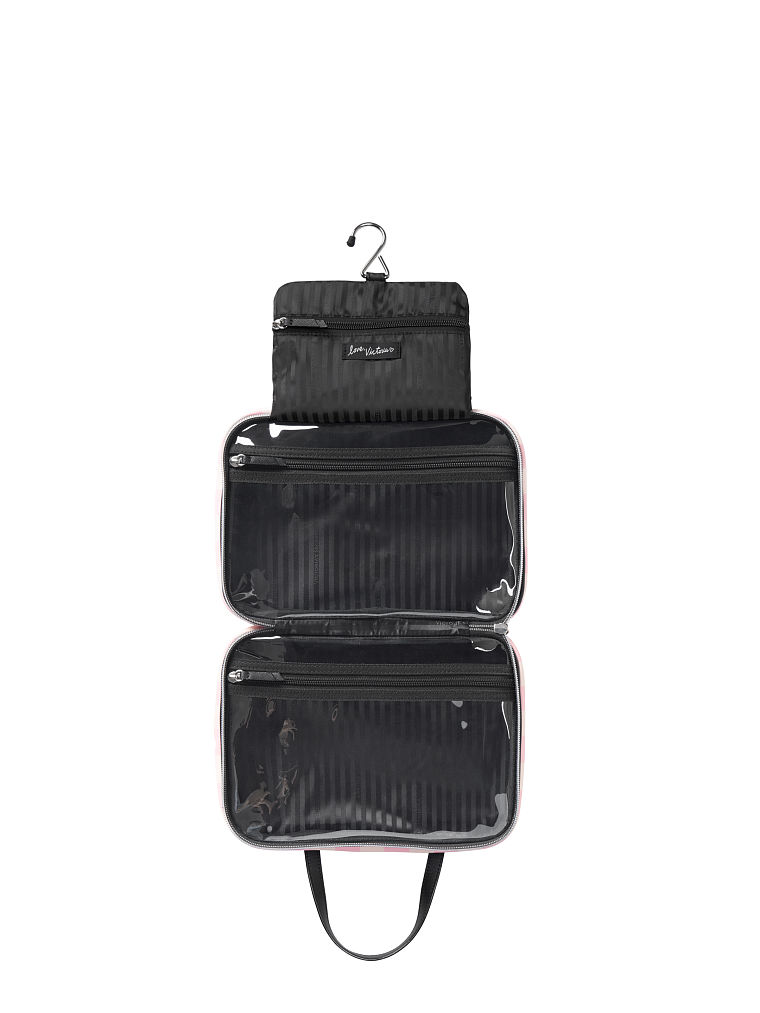 Trousse A Righe, Pink, large