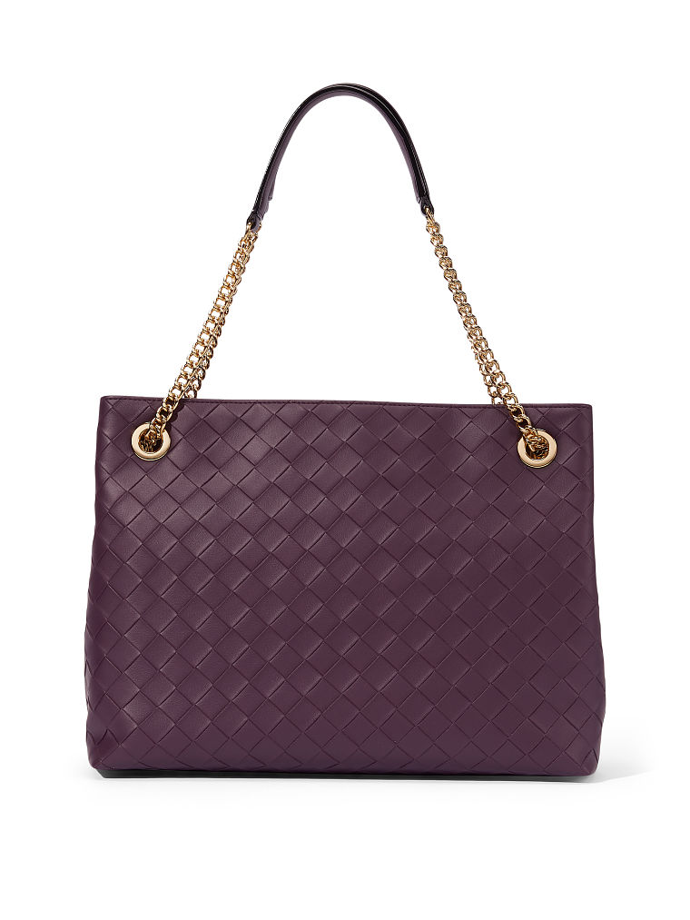 Borsa A Spalla Victoria, Black Violet Woven, large