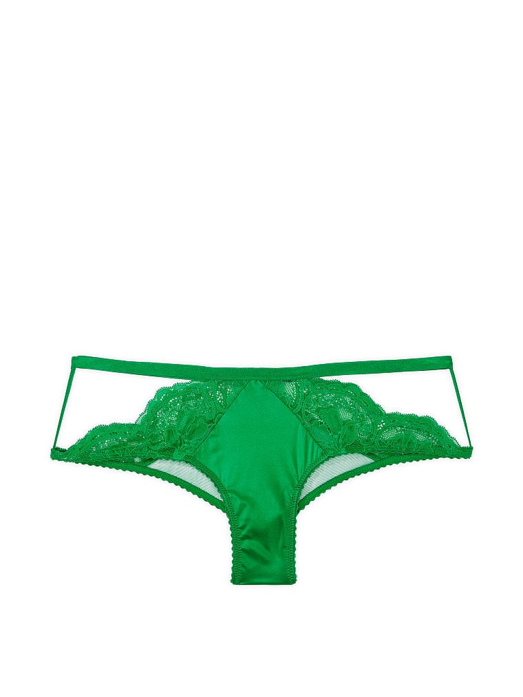 Slip Sgambato Con Pizzo E Laccetti, Verdant Green, large