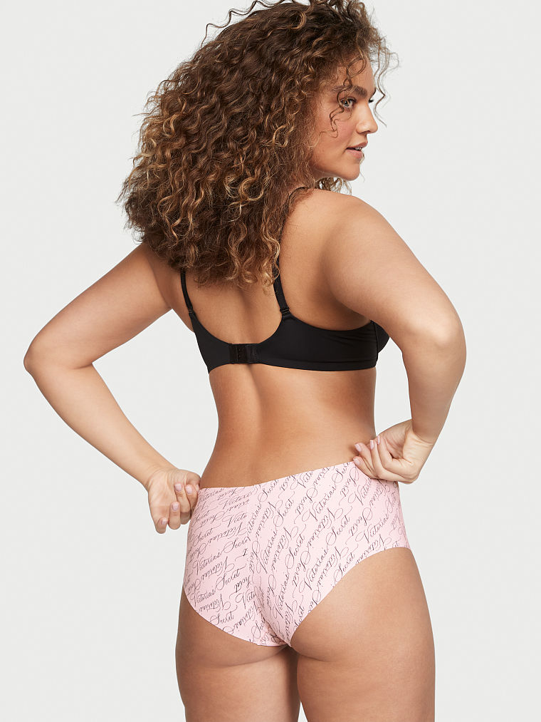 No-show Hiphugger Panty, Purest Pink Victoria Script, large