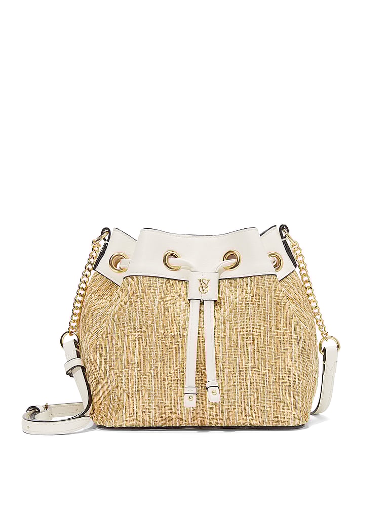 Mini Borsa A Secchiello, Straw, large
