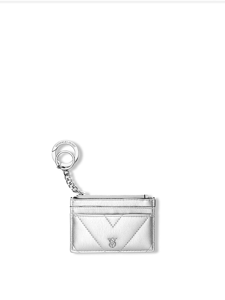 Portachiavi Con Porta Carte, Silver, large