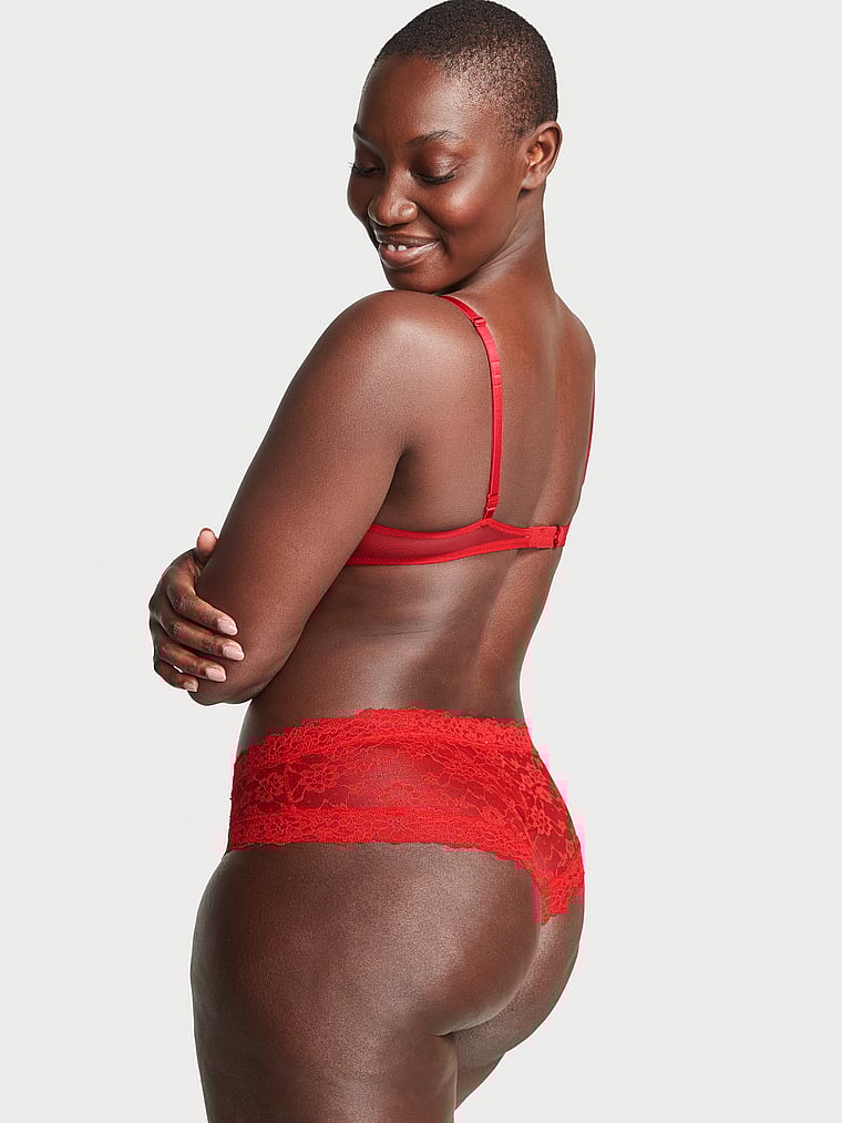 Slip Sgambato In Pizzo, Lipstick Red, large