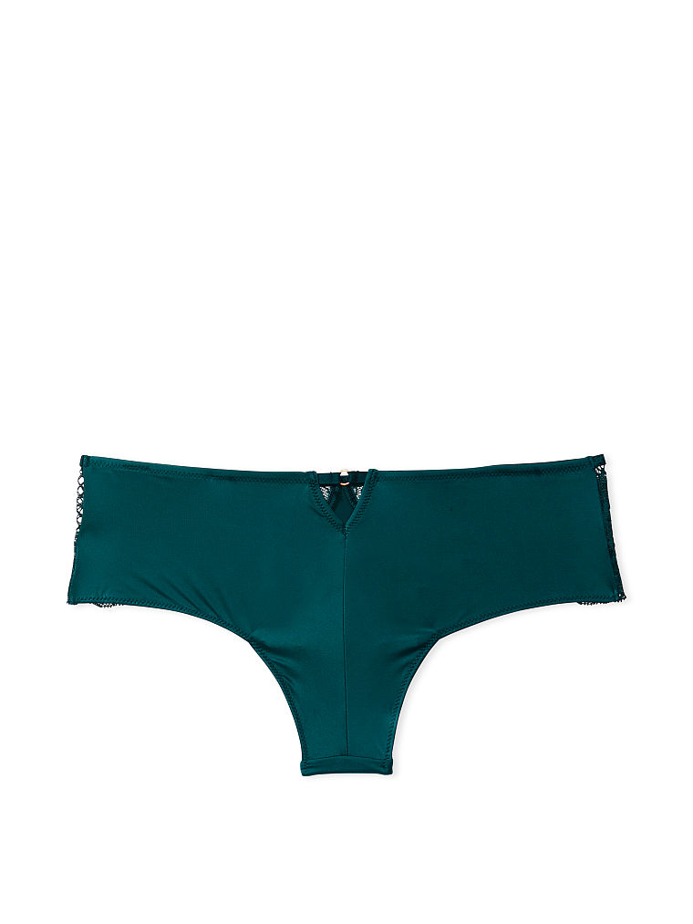 Slip Sgambato Con Finiture In Pizzo, Green, large