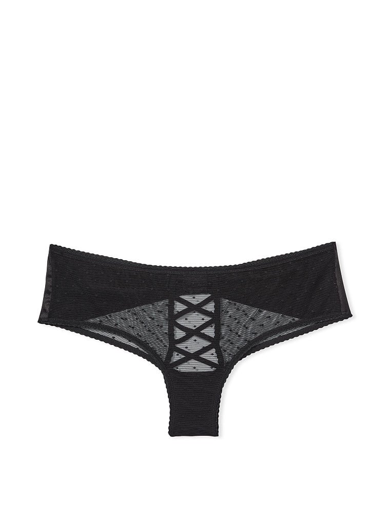 Slip Sgambato Con Fiocco, Design Stringato E Apertura Sul Retro, Black, large