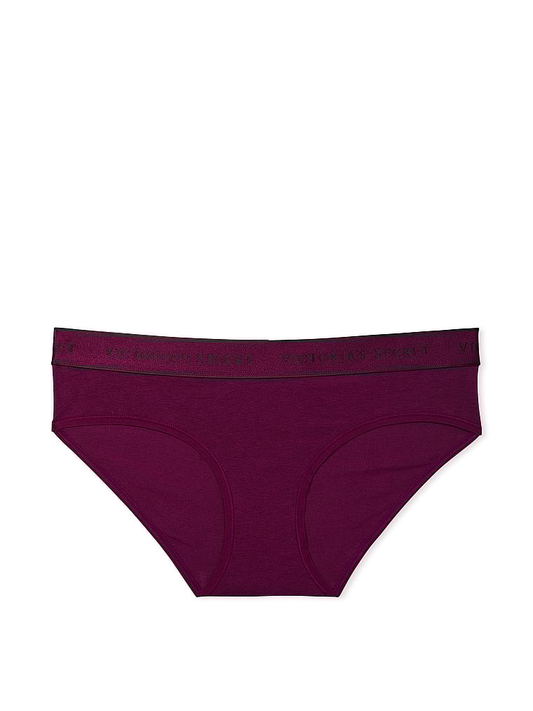 Slip Coprente In Cotone Con Logo, Plum Rouge, large