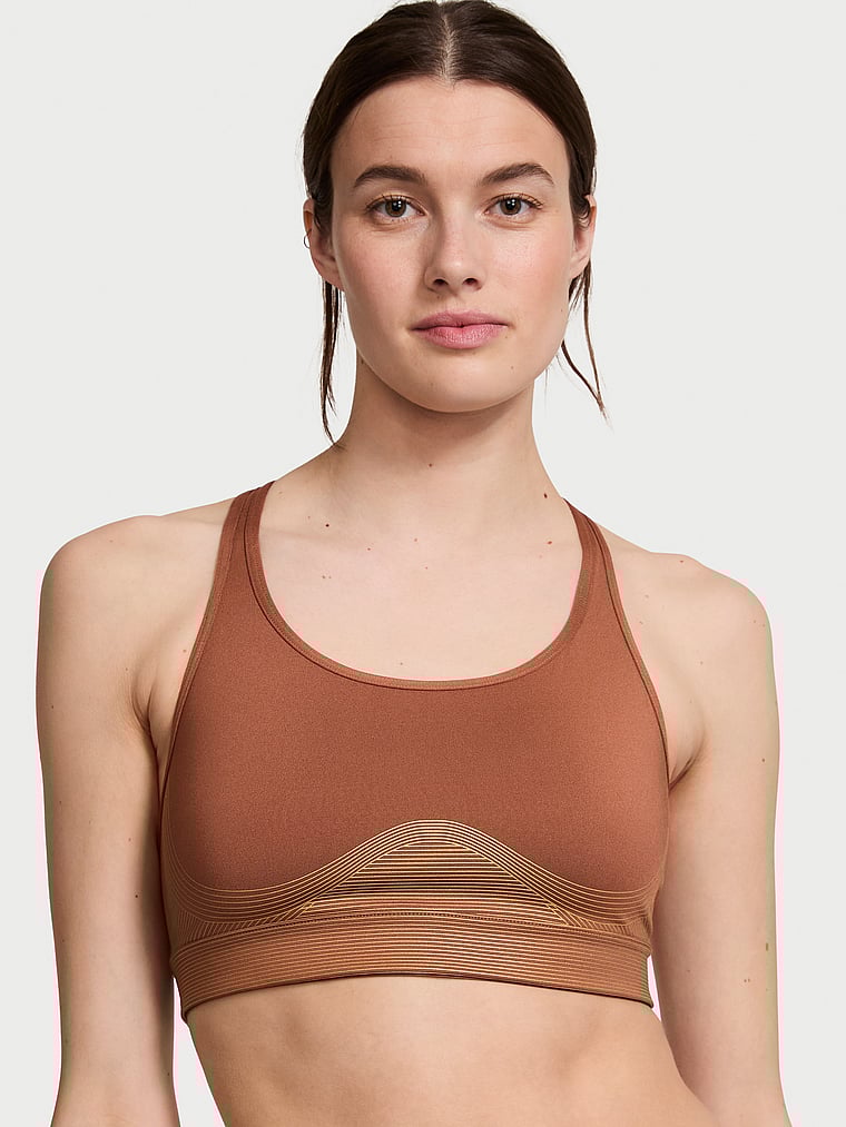 Novità! Reggiseno Sportivo Player Con Dettagli Luminosi, Caramel Bronze, large