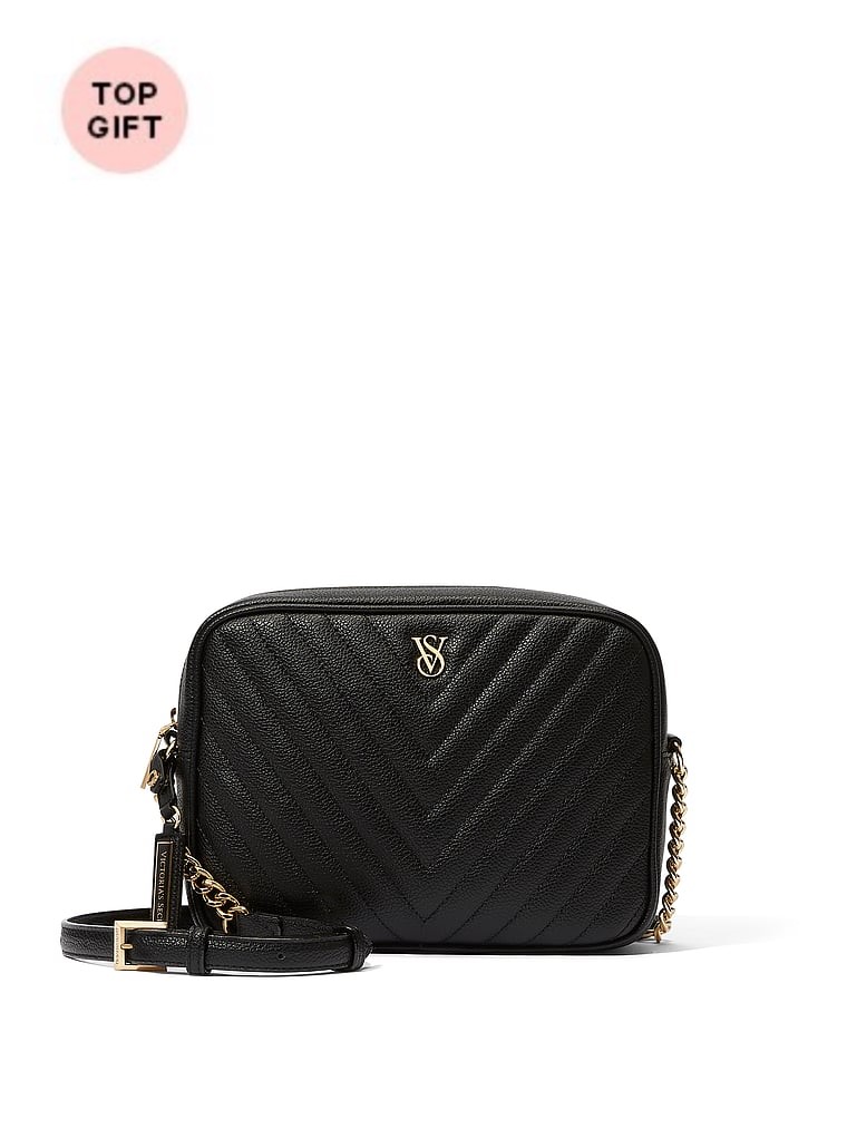 Borsa A Tracolla Con Cerniera Victoria, Black, large