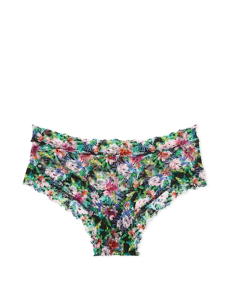 Slip Sgambato In Pizzo, Black Tropical, large