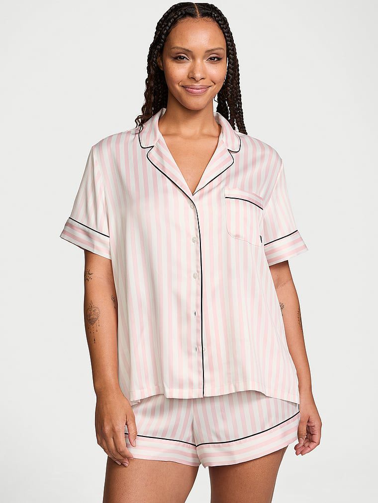 Pigiama Corto In Raso, Iconic Stripe, large