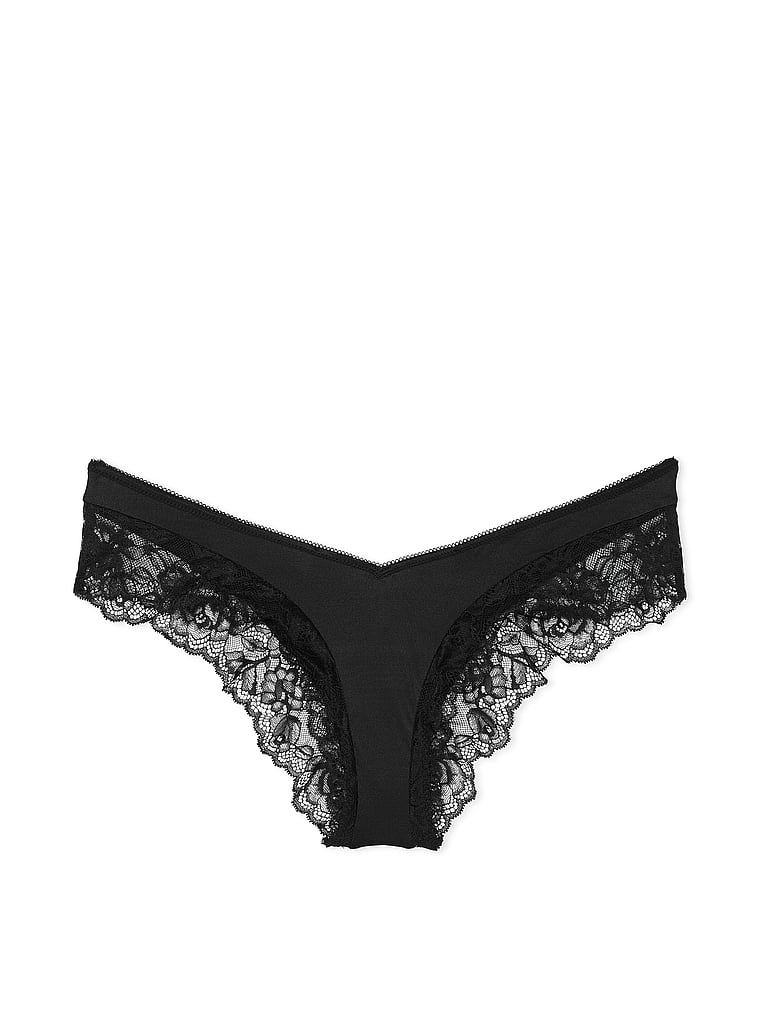 Slip Sgambato Con Finiture In Pizzo Ornato Da Rose, BLACK, large
