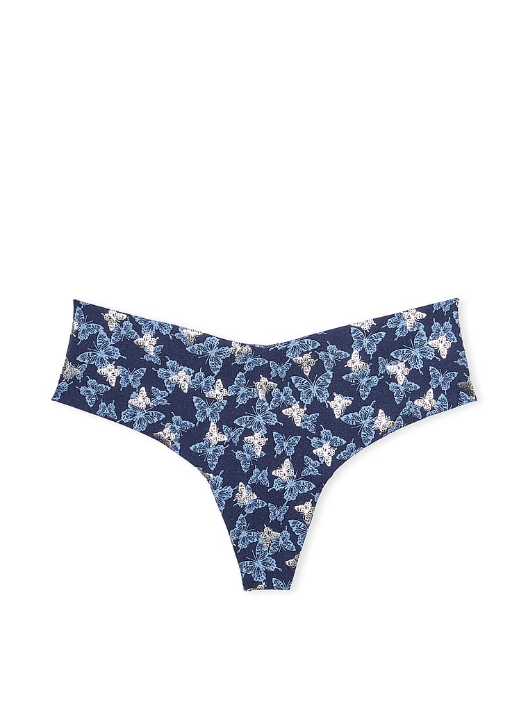Tanga Senza Cuciture, Noir Navy Butterflies, large