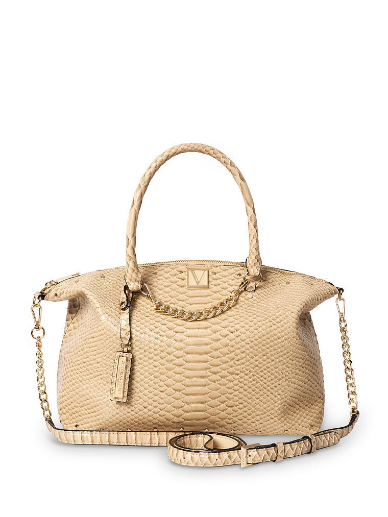 Borsa Shopping Satchel, Sand Python, large