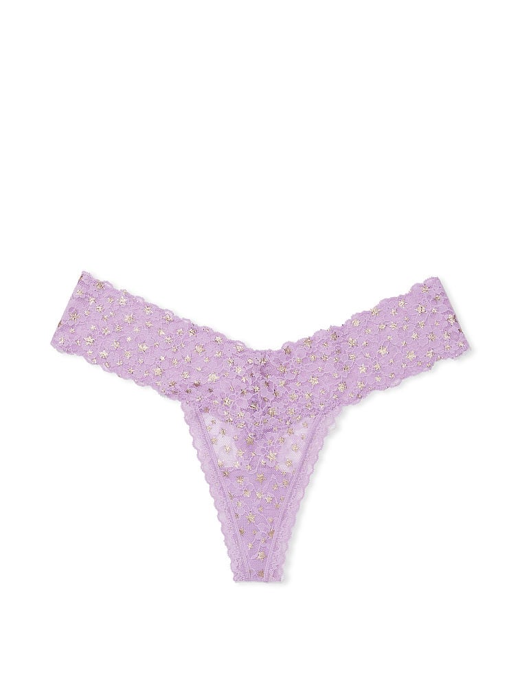 Tanga In Pizzo Con Particolari Laminati, Silky Lilac, large