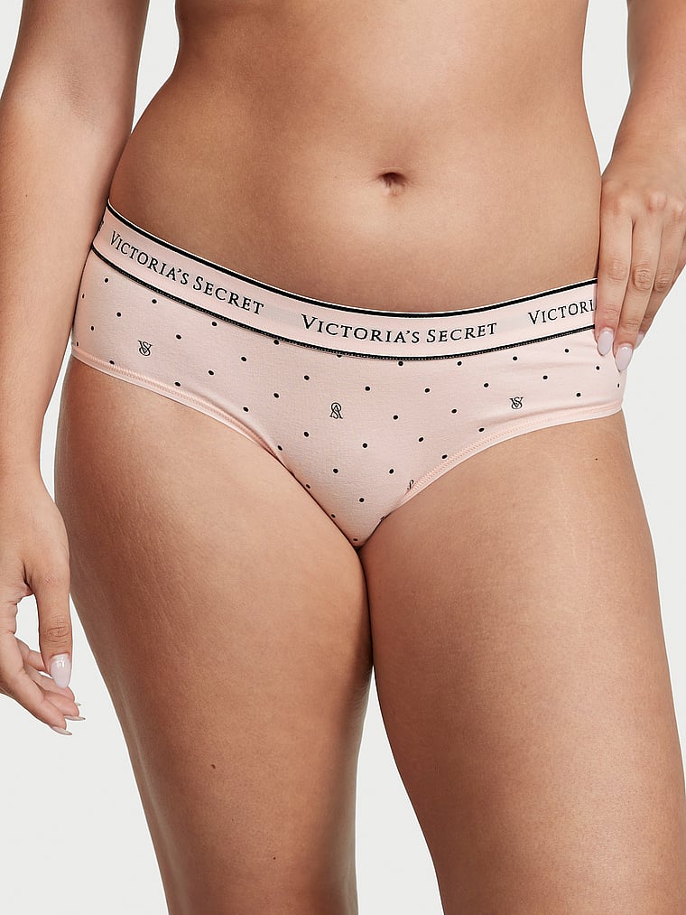 Slip Coprente In Cotone Con Logo, VS Pink Logo Dot, large