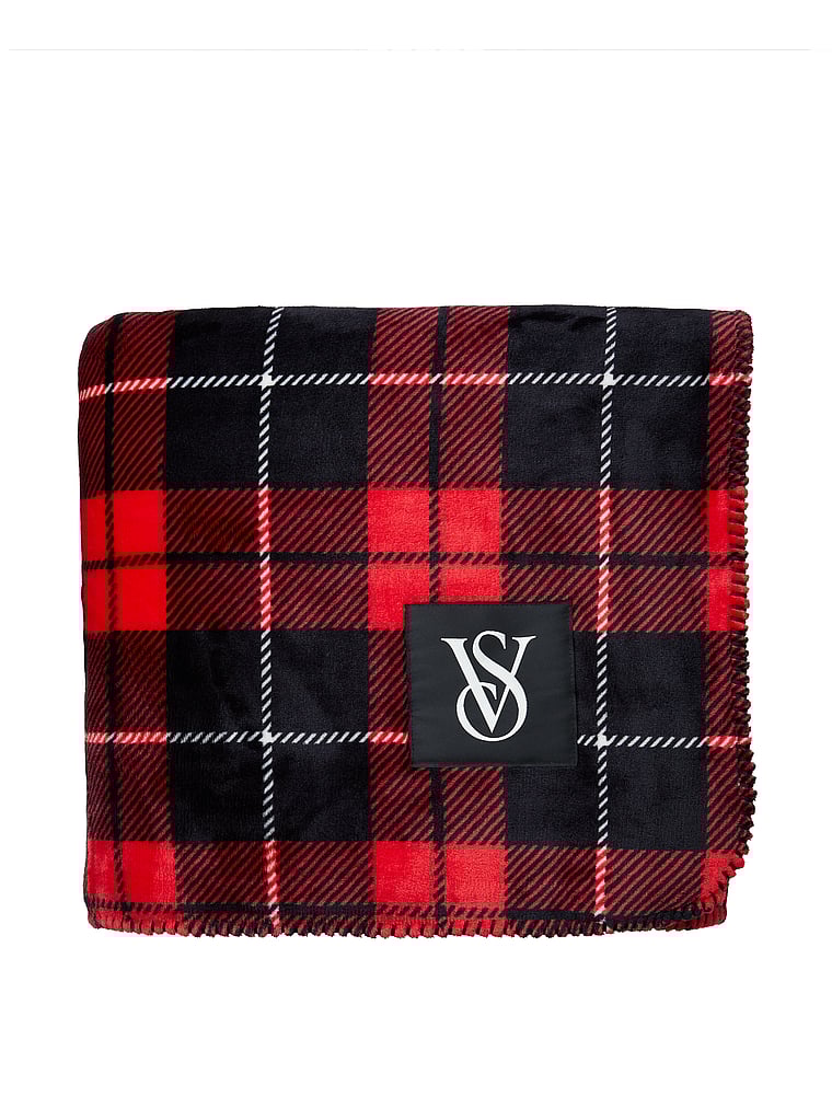 Coperta In Tessuto Morbido, Black Large Plaid, large