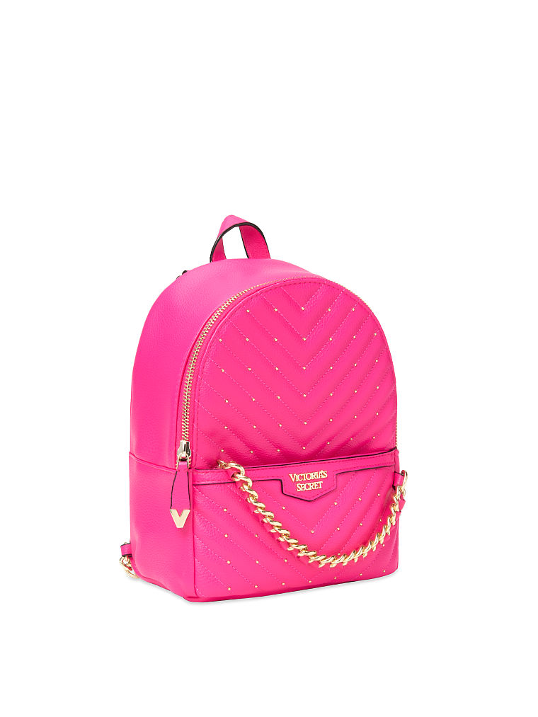 Studded V-quilt Small City Backpack, , large