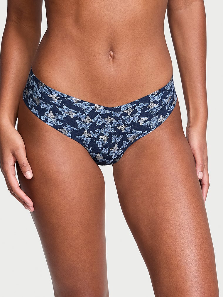 Tanga Senza Cuciture, Noir Navy Butterflies, large