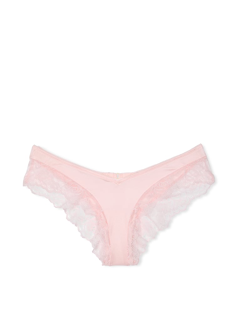 Slip Sgambato Con Finiture In Pizzo Ornato Da Rose, Angel Pink, large
