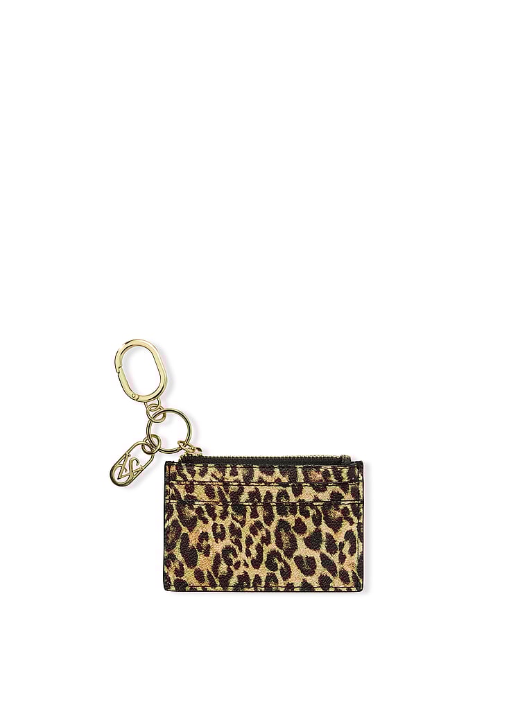 Classic Card Case Keychain, Leopard, large