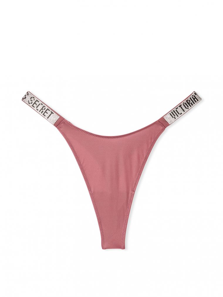 Tanga Con Fianchetti Di Strass, Vintage Rose, large
