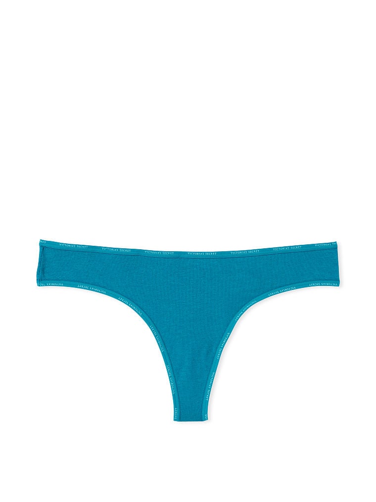 Tanga In Cotone Con Logo Mini, Evening Tide, large