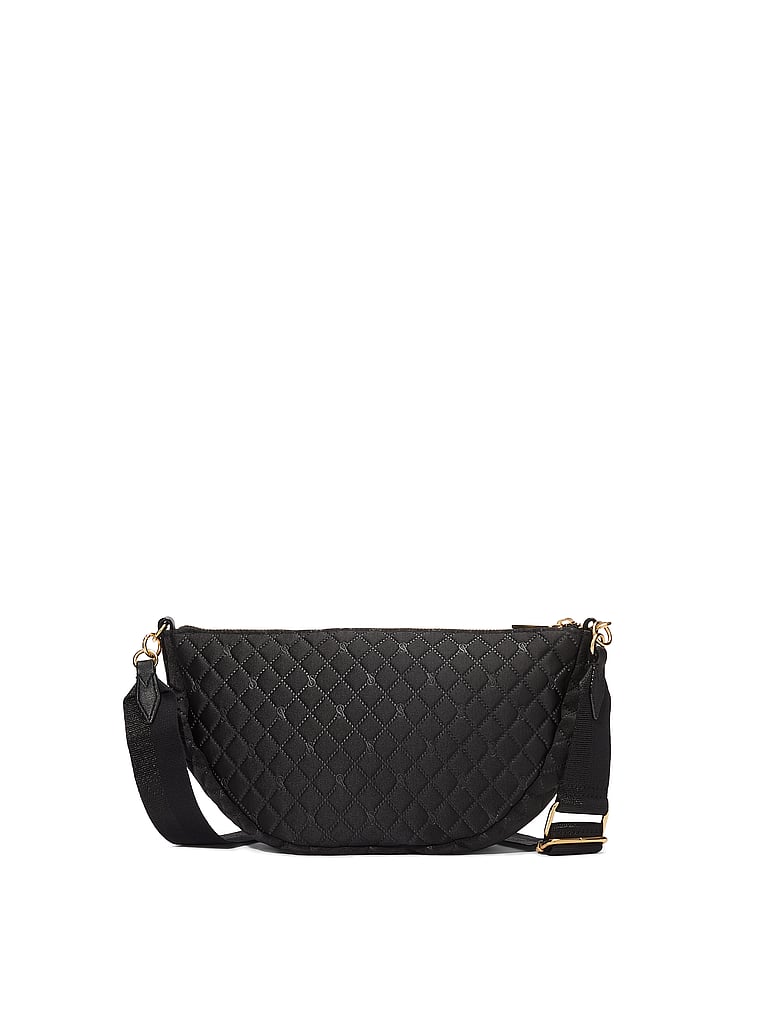 Sling Bag Con Tracolla, Black Satin, large